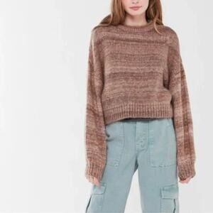 Urban Outfitters Agatha Brown Balloon Sleeve Sweater